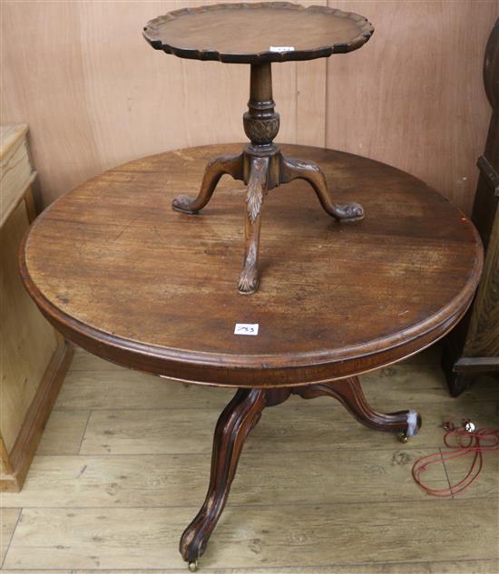 A George III style mahogany tripod table, W.1ft 5in.
